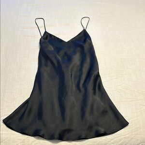 Elegant Black Satin Slip Dress